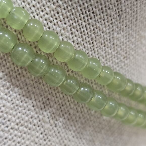 Continuous Strand Green Faux Peridot Beaded 34" Opera Length Necklace - Picture 14 of 15